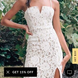 Lulus M white lace dress